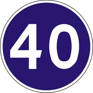 Znak C-14 Prędkość minimalna - drogowy nakazu