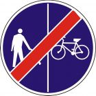 Znak C-16a/13a - pionowo - Koniec ruchu pieszych i rowerzystów - drogowy nakazu