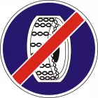 Znak C-19 Koniec nakazu używania łańcuchów przeciwpoślizgowych - drogowy nakazu