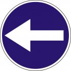 Znak C-3 Nakaz jazdy w lewo przed znakiem - drogowy nakazu