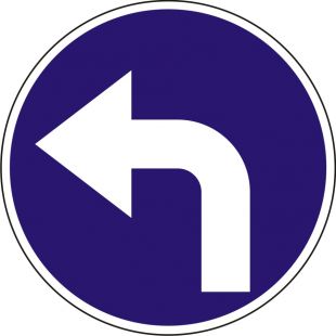 Znak C-4 Nakaz jazdy w lewo za znakiem - drogowy nakazu