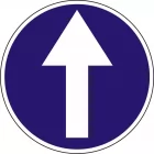 Znak C-5 Nakaz jazdy prosto - drogowy nakazu