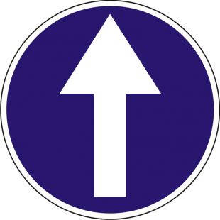 Znak C-5 Nakaz jazdy prosto - drogowy nakazu