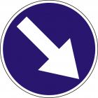 Znak C-9 Nakaz jazdy z prawej strony znaku - drogowy nakazu