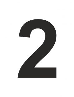 Znak cyfra 2 - naklejka