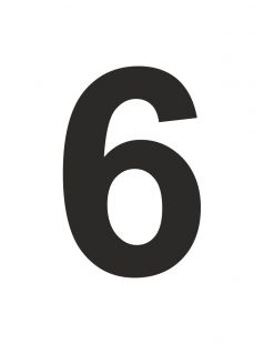 Znak cyfra 6 - naklejka