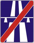 Znak D-10 Koniec autostrady - drogowy informacyjny
