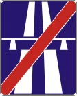 Znak D-10 Koniec autostrady - drogowy informacyjny
