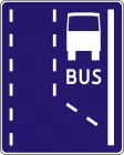 Znak D-11 Początek pasa ruchu dla autobusów buspas - drogowy informacyjny