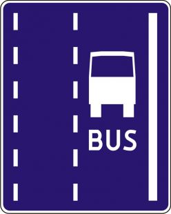 Znak D-12 Pas ruchu dla autobusów buspas