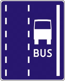 Znak D-12 Pas ruchu dla autobusów buspas - drogowy informacyjny