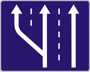 Znak D-13a Początek pasa ruchu - drogowy informacyjny