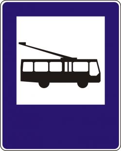 Znak D-16 Przystanek trolejbusowy