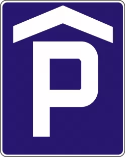 Znak D-18b Parking zadaszony - drogowy informacyjny
