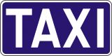 Znak D-19 Postój taksówek - drogowa tablica informacyjna - Przekreślony znak „TAXI”