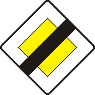 Znak D-2 Koniec drogi z pierwszeństwem - drogowy informacyjny
