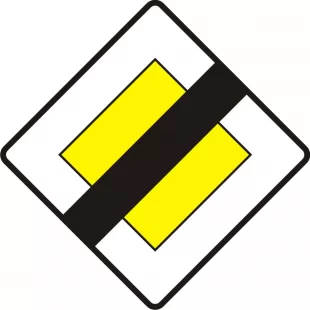 Znak D-2 Koniec drogi z pierwszeństwem - drogowy informacyjny