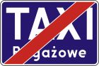 Znak D-20a Koniec postoju taxi taksówek bagażowych - drogowy informacyjny