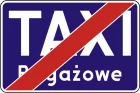 Znak D-20a Koniec postoju taxi taksówek bagażowych - drogowy informacyjny