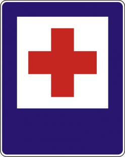 Znak D-22 Punkt opatrunkowy medyczny