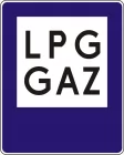 Znak D-23a Stacja paliwowa benzynowa tylko z gazem do napędu pojazdów LPG GAZ - drogowy informacyjny