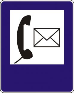 Znak D-25 Poczta - drogowy informacyjny