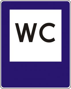 Znak D-26c Toaleta publiczna WC - drogowy informacyjny