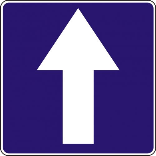 Znak D-3 Droga jednokierunkowa - drogowy informacyjny - Tabliczka z symbolem roweru