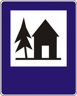 Znak D-33 Schronisko młodzieżowe - drogowy informacyjny