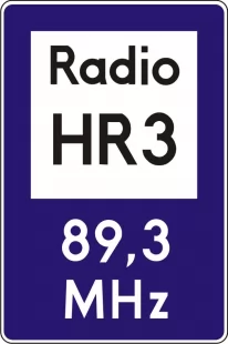 Znak D-34a Informacja radiowa o ruchu drogowym - drogowy informacyjny
