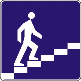 Znak D-36 Przejście nadziemne dla pieszych - drogowy informacyjny