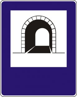 Znak D-37 Tunel - drogowy informacyjny