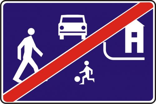 Znak D-41 Koniec strefy zamieszkania - drogowy informacyjny - Strefa zamieszkania – o czym informuje znak D-40?