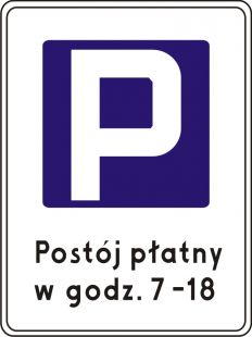 Znak D-44 Strefa parkowania