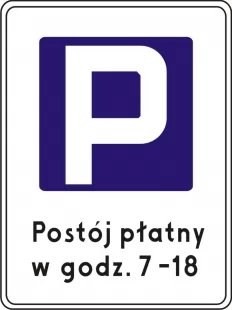 Znak D-44 Strefa parkowania - drogowy informacyjny