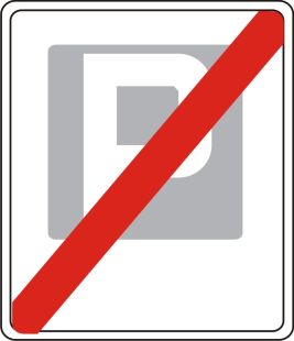 Znak D-45 Koniec strefy parkowania - drogowy informacyjny