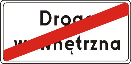 Znak D-47 Koniec drogi wewnętrznej - drogowy informacyjny - Droga wewnętrzna (znak D-46)
