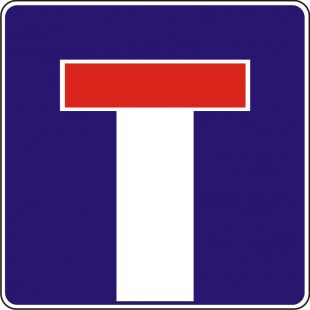 Znak D-4a Droga bez przejazdu, ślepa uliczka - drogowy informacyjny