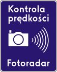 Znak D-51 Automatyczna kontrola prędkości fotoradar - drogowy informacyjny