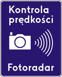 Znak D-51 Automatyczna kontrola prędkości fotoradar - drogowy informacyjny - Fotoradary – nowe oznaczenia