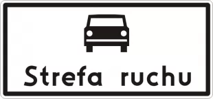 Znak D-52 Strefa ruchu - drogowy informacyjny