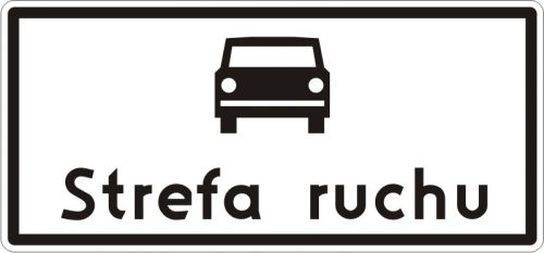 Znak D-52 Strefa ruchu - drogowy informacyjny - Strefa ruchu (znak D-52)