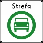 Znak D-54 Strefa czystego transportu - drogowy informacyjny
