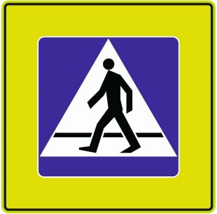 Znak D-6 Przejście dla pieszych FLUO