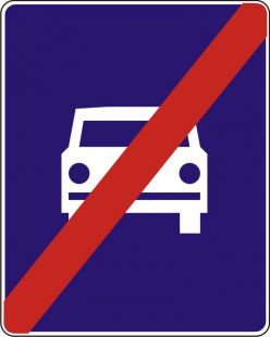 Znak D-8 Koniec drogi ekspresowej