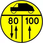 Znak drogowy wojskowy W-4 Klasa obciążenia mostu o ruchu dwukierunkowym dla pojazdów kołowych