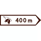 Znak E-12 Drogowskaz do punktu widokowego - drogowy kierunku miejscowości