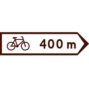 Znak E-12a Drogowskaz do szlaku rowerowego - drogowy kierunku miejscowości