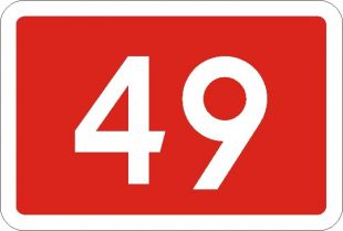 Znak E-15a Tablica numeru drogi krajowej