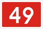 Znak E-15a Tablica numeru drogi krajowej - drogowy kierunku miejscowości